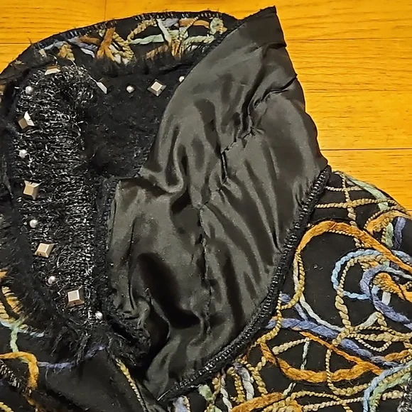 Roz & Ali Boho PM Black Asymmetric Cardigan - Picture 16 of 16